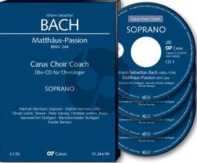 Bach Matthaus Passion BWV 244 Soli-Choir-Orch. Alt Chorstimme 4 CD's (Carus Choir Coach)