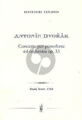 Dvorak Concerto Op.33 Piano and Orchestra Study Score