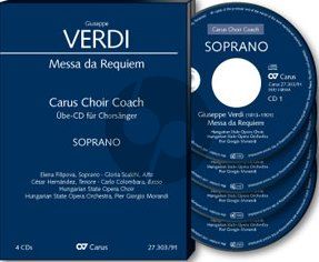 Verdi Messa da Requiem SMsTB soli-SATB-Orch. Alt Chorstimme 4 CD's (Carus Choir Coach)