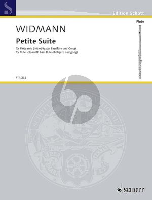 Widmann Petite Suite for Flute solo (with bass flute obbligato and gong)