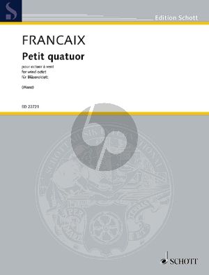 Francaix Petit Quatuor 2 Oboes-2 Clarinets-2 Horns and 2 Bassoons (Score/Parts) (transcr. by Sebastian Manz)