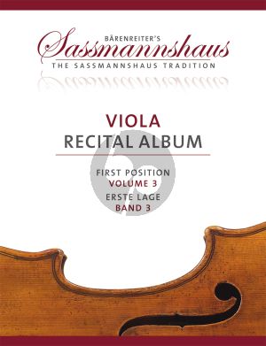 Viola Recital Album Vol.3 7 Recital Pieces in First Position for Viola and Piano or Two Violas (Christoph Sassmannshaus - Melissa Lusk)