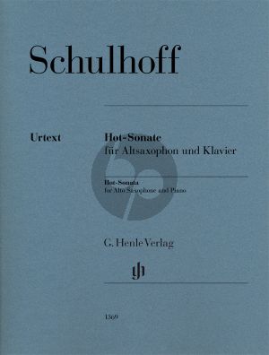 Schulhoff Hot-Sonata for Alto Saxophone and Piano (Frank Lunte) (Henle-Urtext)