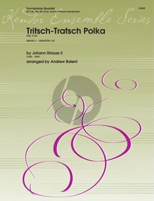 Strauss Tritsch-Tratsch Polka Op. 214 4 Saxophones (AATB) (Score/Parts) (arr. Andrew Balent)