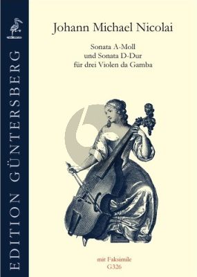 Nicolai Sonata a-minor and Sonata D-major 3 Violas da Gamba (or 2 Violas da Gamba and Basso continuo) (Score/Parts) (edited by von Zadow)