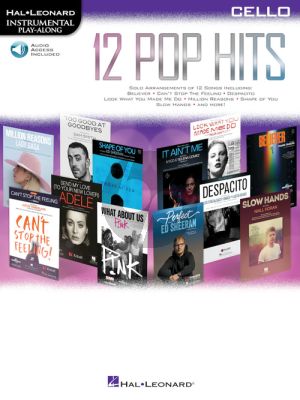 12 Pop Hits Instrumental Play-Along Cello (Book with Audio online)