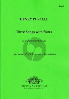 Purcell 3 Songs from Orpheus Britannicus Voive-Recorder-Bc (2 Scores and Set of Parts)