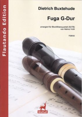 Buxtehude Fuga G-dur 4 Blockflöten (SATB) (Part./Stimmen) (arr. Helmuth Voth)