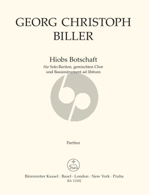 Biller Hiobs Botschaft for Solo Baritone, Mixed Choir (SSAATTBB) and Bass Instrument ab libitum (dt.)