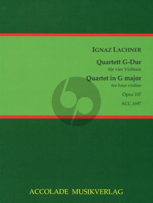 Lachner Quartett G-dur op.107 4 Violinen (Partitur & Stimmen) (Bodo Koenigsbeck)