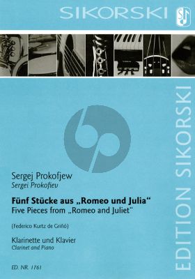 Prokofieff 5 Pieces from Romeo and Juliet for clarinet and piano