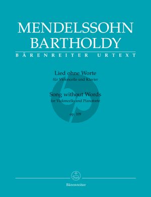 Mendelssohn Lied ohne Worte Op.109 für Violoncello und Klavier (R. Larry Todd) (Barenreiter-Urtext)