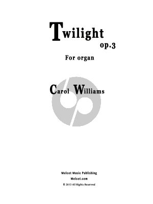 Williams Twilight Op.3 Organ
