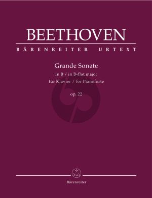 Beethoven Grande Sonate B-flat major Op.22 Piano (Jonathan Del Mar) (Barenreiter-Urtext)