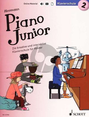Heumann Piano Junior: Klavierschule 2 (Die kreative und interaktive Klavierschule für Kinder) (Book with Audio online) (german edition)