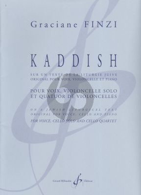 Finzi Kaddish Voice-Cello solo with Cello Quartet (Score/Parts)