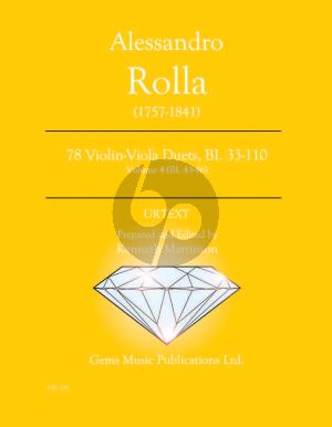 Rolla 78 Duets Volume 4 BI. 43 - 46 Violin - Viola (Prepared and Edited by Kenneth Martinson) (Urtext)