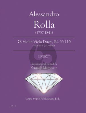 Rolla 78 Duets Volume 9 BI. 63 - 66 Violin - Viola (Prepared and Edited by Kenneth Martinson) (Urtext)