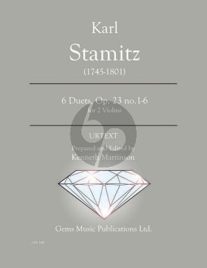 Stamitz 6 Duets Op. 23 no. 1 - 6 for 2 Violins (Prepared and Edited by Kenneth Martinson) (Urtext)