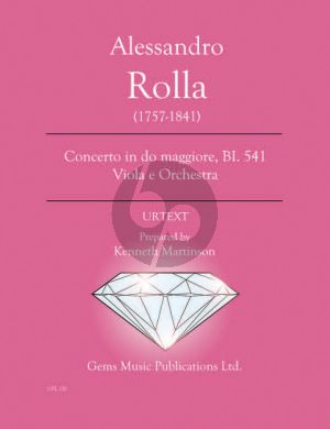 Rolla Concerto in do maggiore BI. 541 Viola e Orchestra Score - Parts (Prepared and Edited by Kenneth Martinson) (Urtext)