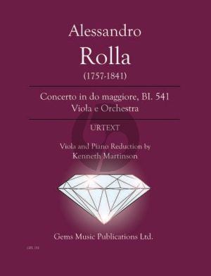 Rolla Concerto in do maggiore BI. 541 Viola e Orchestra Viola - Piano (Prepared and Edited by Kenneth Martinson) (Urtext)