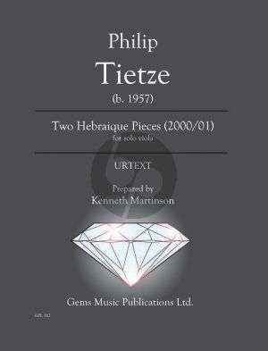 Tietze 2 Hebraique Pieces (2000/01) - Viola Solo (Prepared and Edited by Kenneth Martinson) (Urtext)