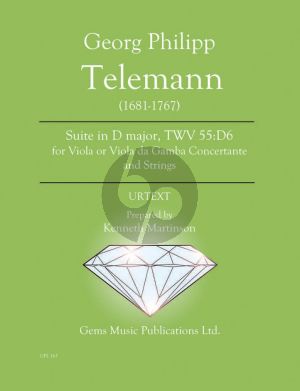 Telemann Suite in D major TWV 55:D6 - Viola or Viola da Gamba Concertante and Strings Score - Parts (Prepared and Edited by Kenneth Martinson) (Urtext)