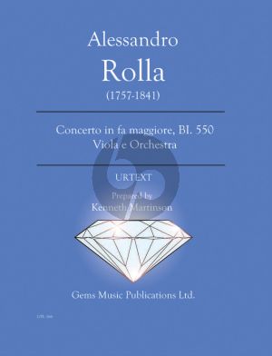 Rolla Concerto in fa maggiore BI. 550 Viola e Orchestra Score - Parts (Prepared and Edited by Kenneth Martinson) (Urtext)