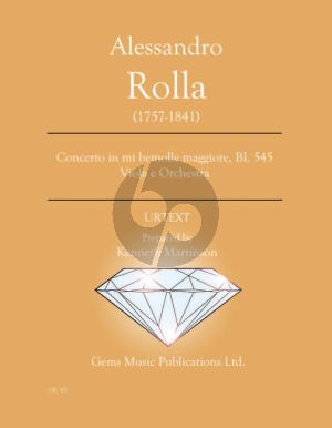 Rolla Concerto in mi bemolle maggiore BI. 545 Viola e Orchestra Score - Parts (Prepared and Edited by Kenneth Martinson) (Urtext)