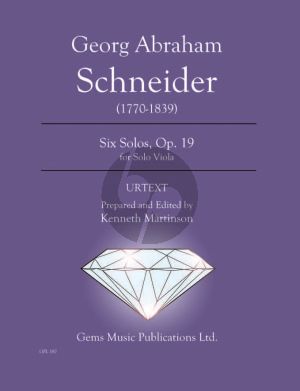 Schneider 6 Solos Op. 19 for Solo Viola (Prepared and Edited by Kenneth Martinson) (Urtext)