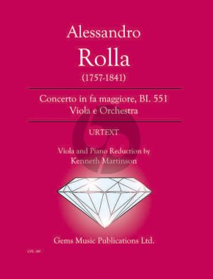 Rolla Concerto in fa maggiore BI. 551 Viola - Piano (Prepared and Edited by Kenneth Martinson) (Urtext)