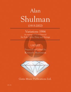 Shulman Variations 1984 for Solo Viola - Harp and Strings Score - Parts (Prepared and Edited by Kenneth Martinson) (in memory of David Dawson)