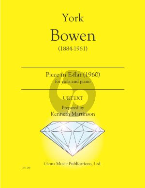 Bowen Piece in E-flat for viola - piano (1960) (Prepared and Edited by Kenneth Martinson) (Urtext)