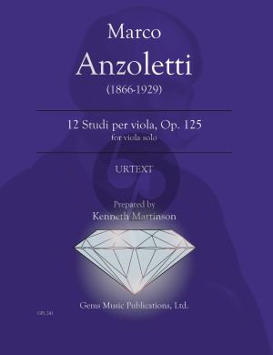 Anzoletti 12 Studi Op. 125 Viola Solo (Prepared and Edited by Kenneth Martinson) (Urtext)
