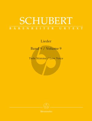 Schubert Lieder Vol. 9 Tief / Low (edited by Walther Durr) (Barenreiter-Urtext)
