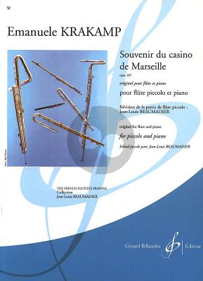 Krakamp Souvenir du Casino de Marseille Opus 187 (Piccolo et Piano) (Jean-Louis Beaumadier)