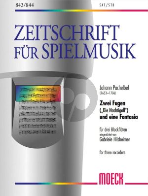 Pachelbel 2 Fugen und eine Fantasia 3 Blockfloten (SAT/STB) (Partitur/Stimmen) (Gabriele Hilsheimer)