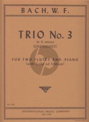 Bach Trio No. 3 a-minor for 2 Flutes and Piano (Vc ad lib.) (Max Seiffert)