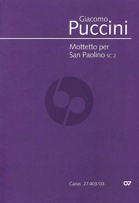 Puccini Mottetto per San Paolino (SC 2) Bariton-SATB-Orchester (Klavierauszug lat.) (Dieter Schickling)