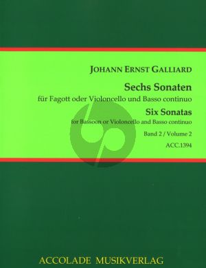 Galliard 6 Sonaten Vol.2 (Fagott oder Violoncello und Basso Continuo) (Continuoaussetzung: Antonia Emde)