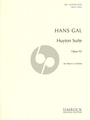 Hans Gal Huyton Suite Opus 92 for Flute and 2 Violins (Parts)
