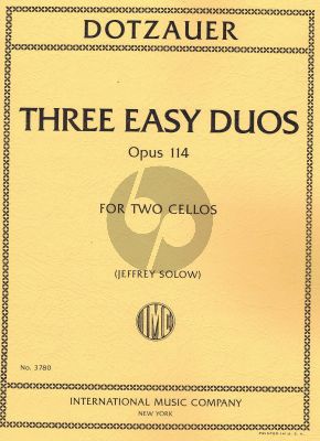 Dotzauer 3 easy Duos Opus 114 2 Cellos (Jeffrey Solow)