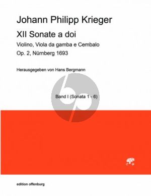 Krieger 12 Sonate a doi Opus 2 No. 1 - 6 Violine-Viola da Gamba-Bc (Part./Stimmen) (Hans Bergmann)