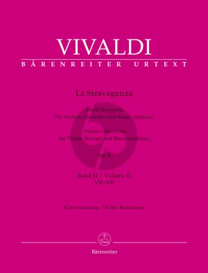 Vivaldi La Stravaganza Opus 4 Vol. 2 No. 7 - 12 Violin-Strings-Bc (piano reduction) (Bettina Schwemer)