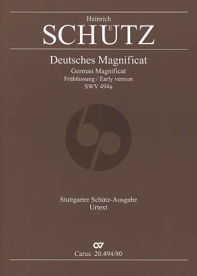 Schutz Deutsches Magnificat. "Meine Seele erhebt den Herrn" SWV 494A (SATB-SATB) (Frühfassung)