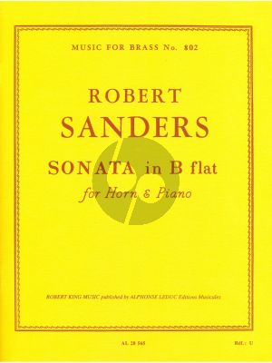 Sanders Sonata in B flat for Horn and Piano