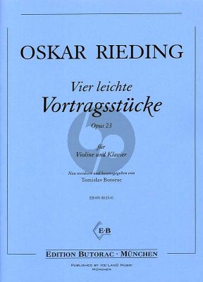 Rieding 4 leichte Vortragsstücke Opus 23 Violine und Klavier (Tomislav Butorac)