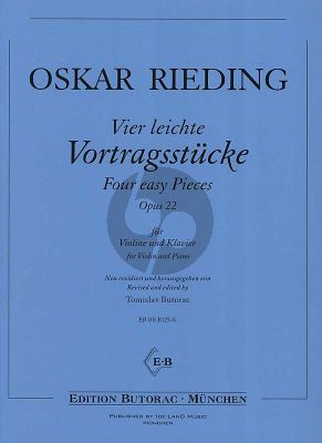 Rieding 4 leichte Vortragsstücke Opus 22 Violine und Klavier (Tomislav Butorac)