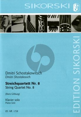 Shostakovich Streichquartett No. 8 Opus 110 für Klavier solo (arr. Boris Giltburg)