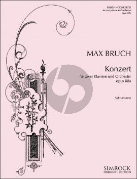 Bruch Konzert Opus 88a 2 Klaviere und Orchester (Klavierauszug 3 Klaviere zu 6 Hde) (Set von Solostimmen)